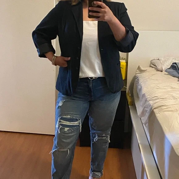 Marks& Spencer Black linen casual blazer size AU 16 - Picture 4 of 4